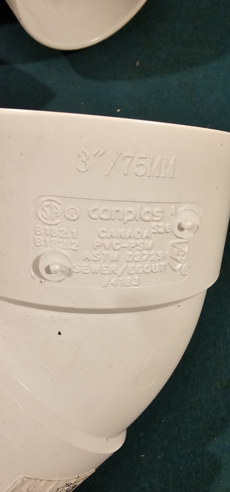 Lot Of 10 CANPLAS 3″ Pipe 45° White Pipe PVC Elbow Hub x Hub