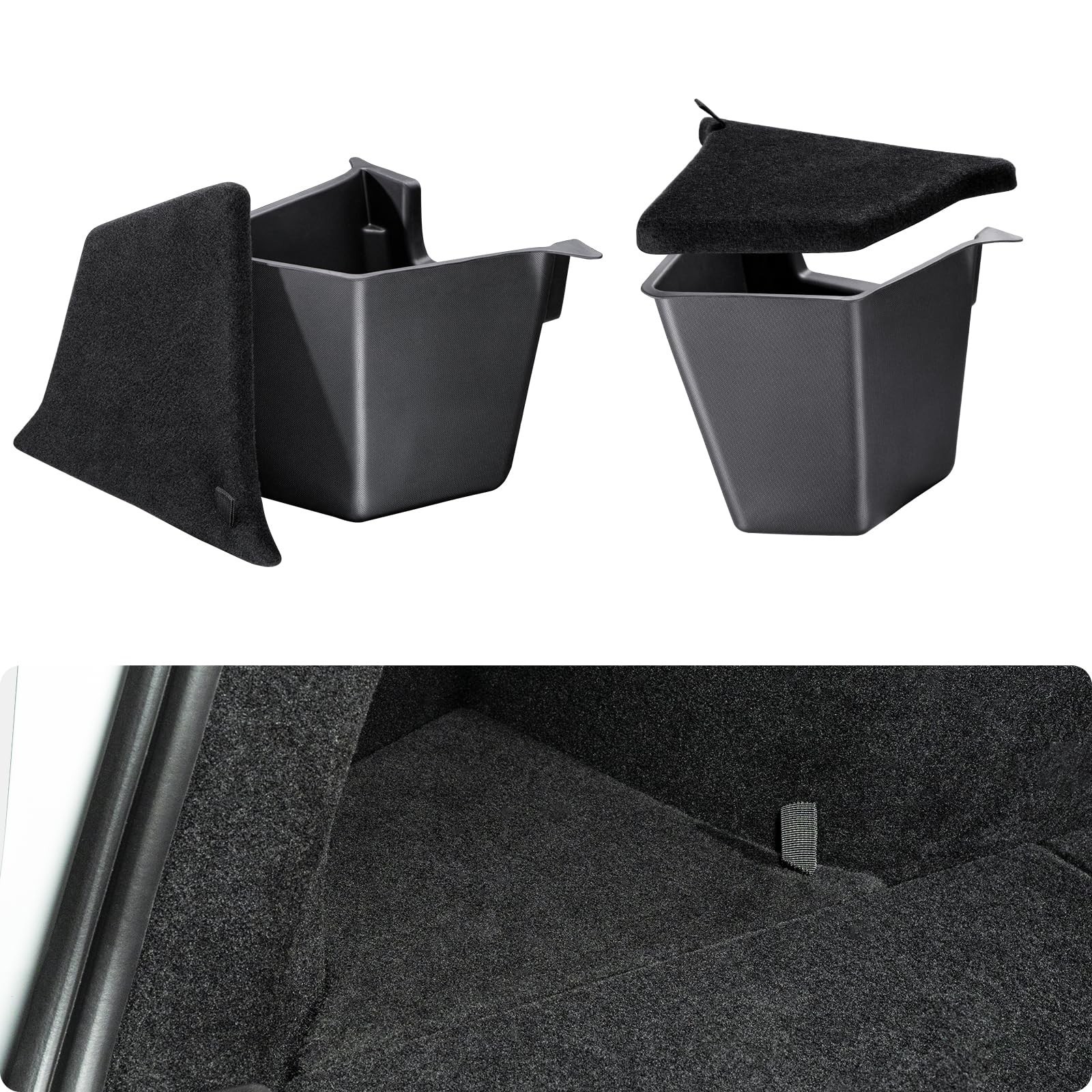 BASENOR 2025 2026 Tesla Model Y Trunk Storage Bins, (Proprietary Design) Trun…