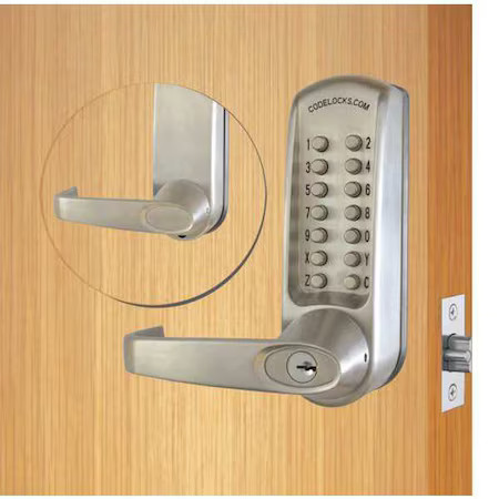 Codelocks Cl610-Bs Mechanical Lockset, Brushed Steel, Lever