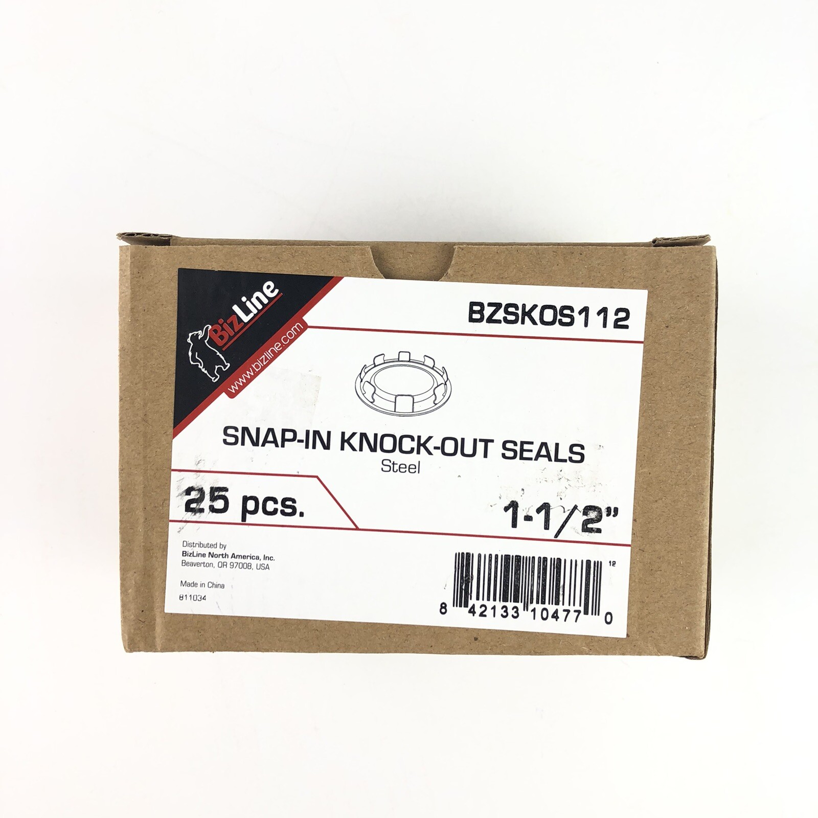 Bizline 1.5 ” 1 1/2 ” Inch Steel Snap In Knock Out Seals 25 Pieces New Open Box