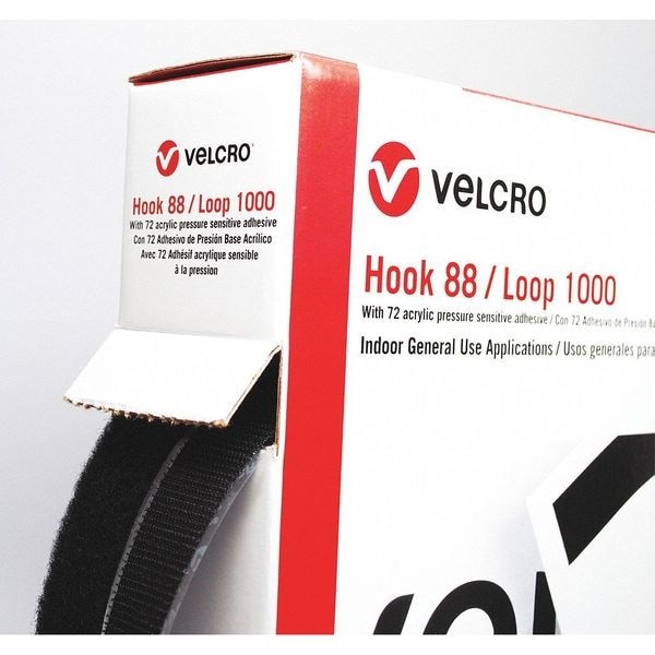 Velcro Brand 31304 Reclosable Fastener, Acrylic Adhesive, 75 Ft, 2 In W, White