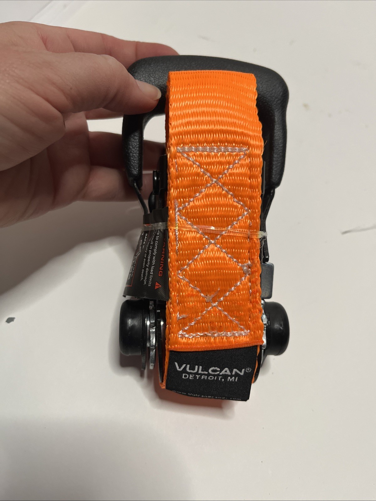 2-Pack VULCAN 1.6 in. x 8 ft. Safety Orange Ratchet Strap & Loop Tie Down Kit