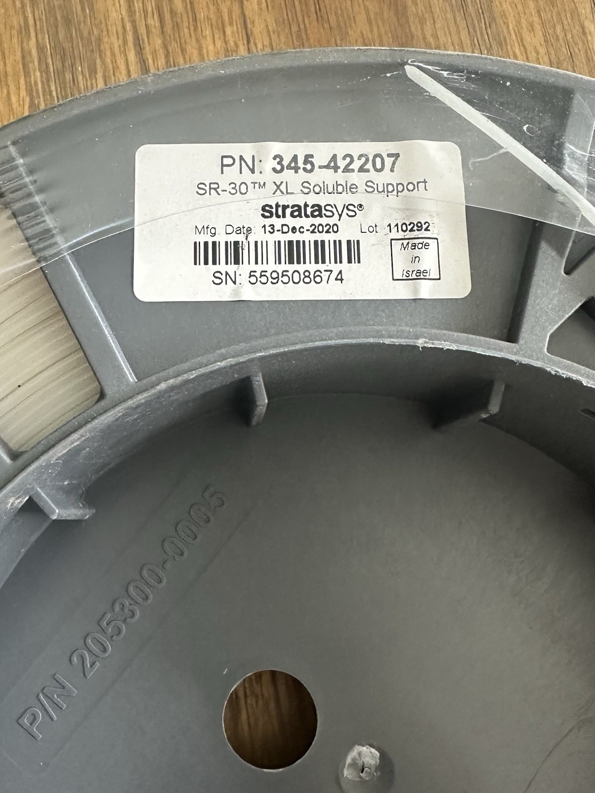 STRATASYS SR-30 XL Soluble Support Spool (PN: 345-42207) 42inc3