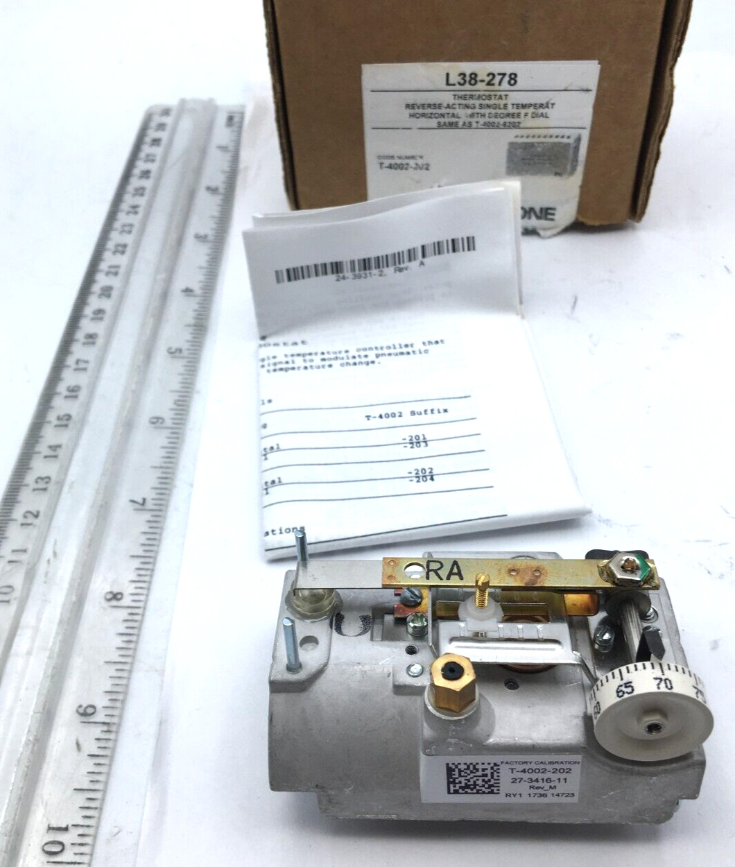 Johnstone Supply Thermostat Reverse Acting Single Temperature Horizonal L38-278
