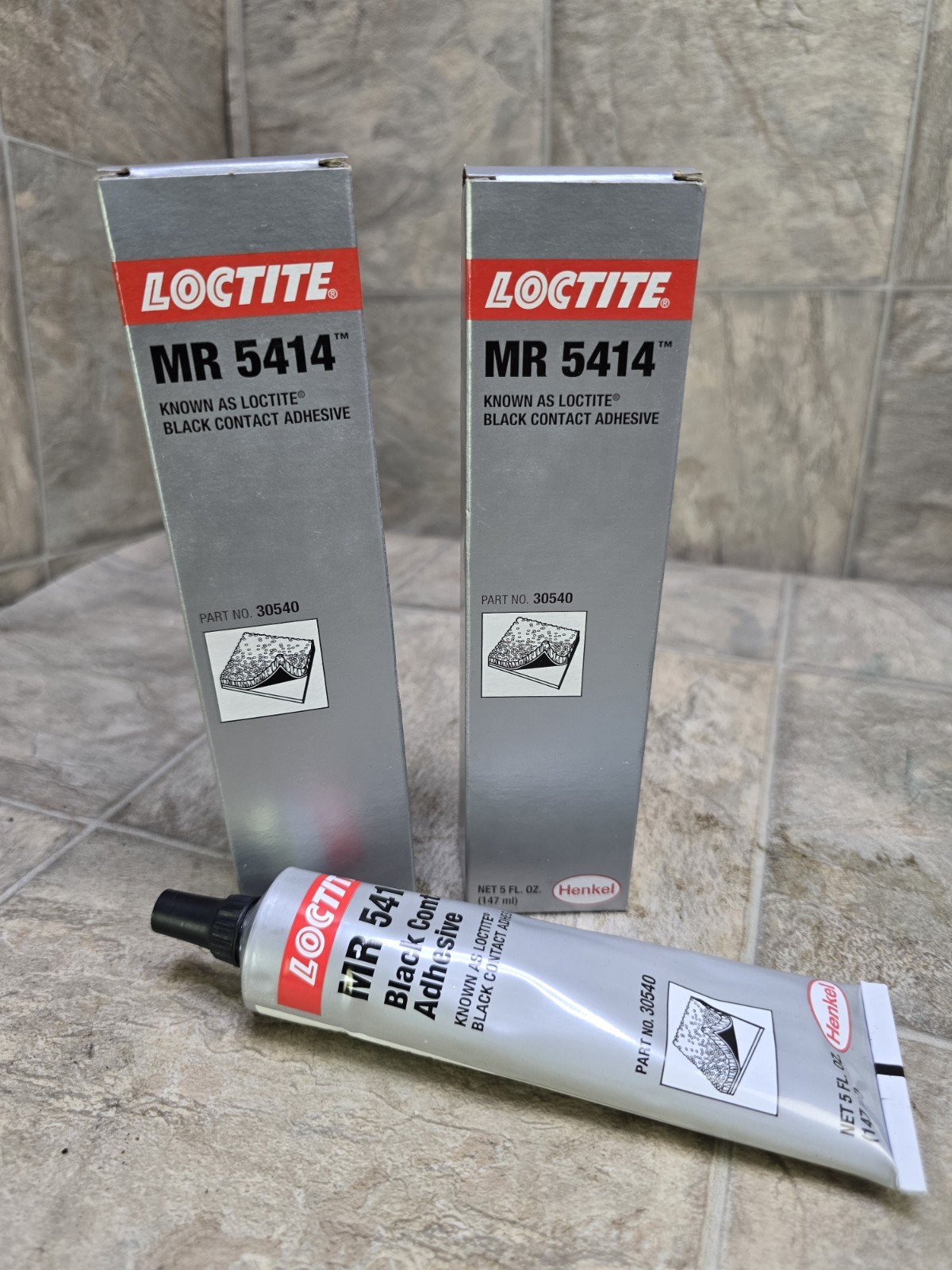 2pc Loctite 30540 Black Contact Adhesive, MR 5414 5 Oz, Tube