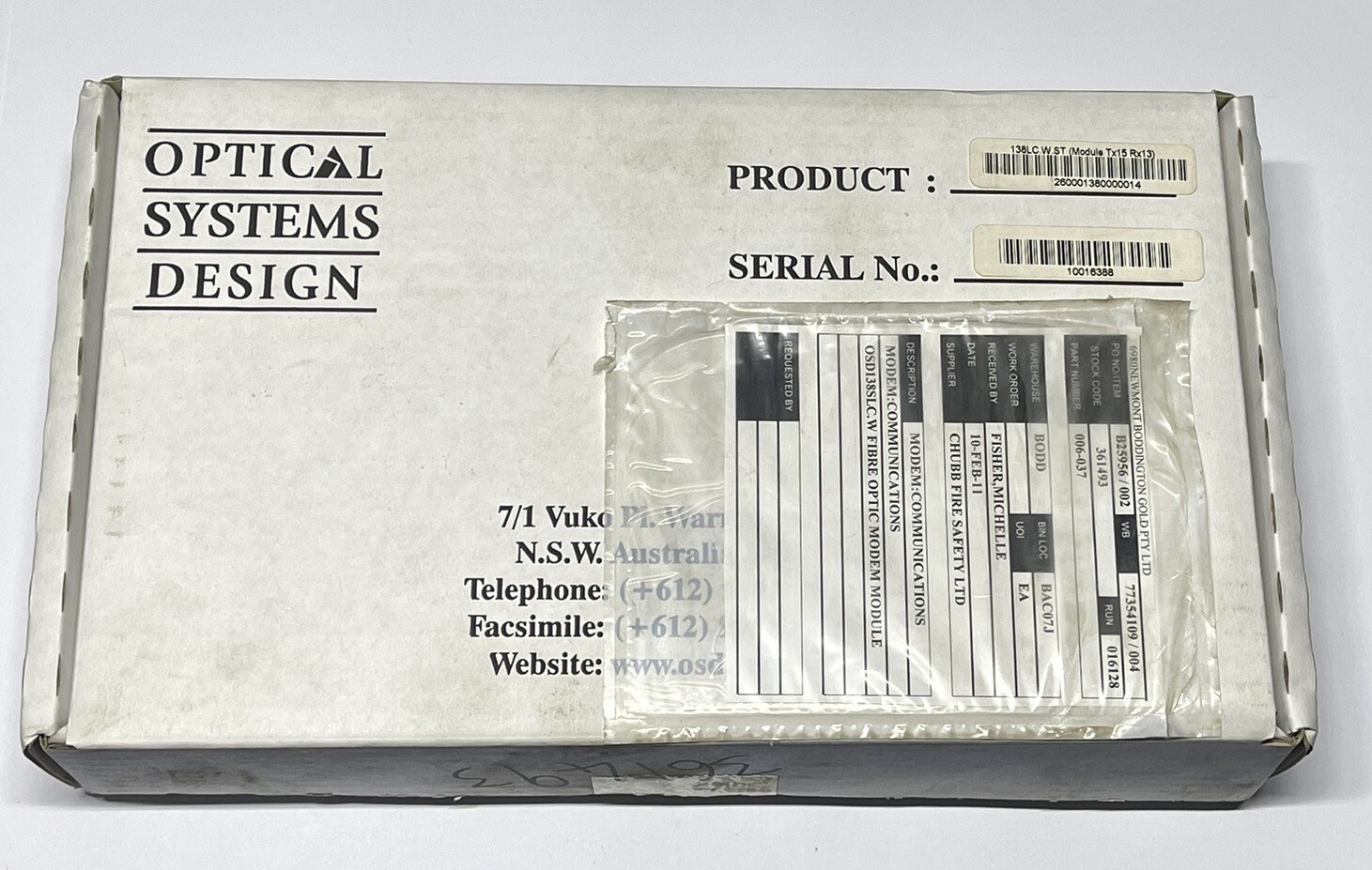 Optical Systems Design OSD Universal Data Transceiver OSD138 RS232 RS485 RS422 2