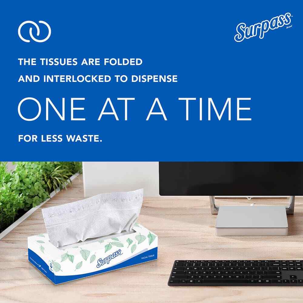 30 Boxes Scott 100 Sheet Flat Box of White Facial Tissues, 2 Ply