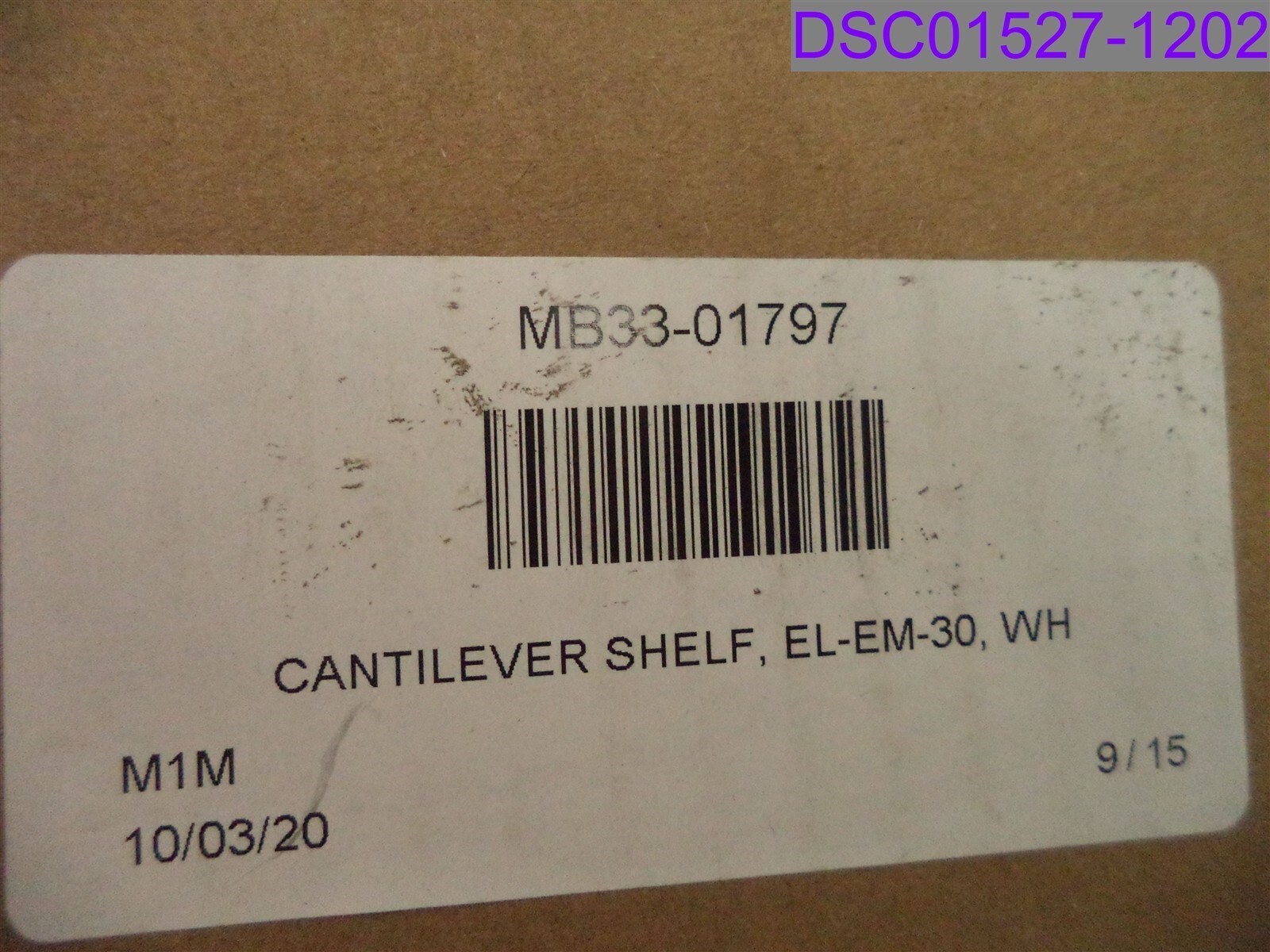 Master-Bilt Cantilever Shelf White 23″ x 29.75″ P/N MB33-01797