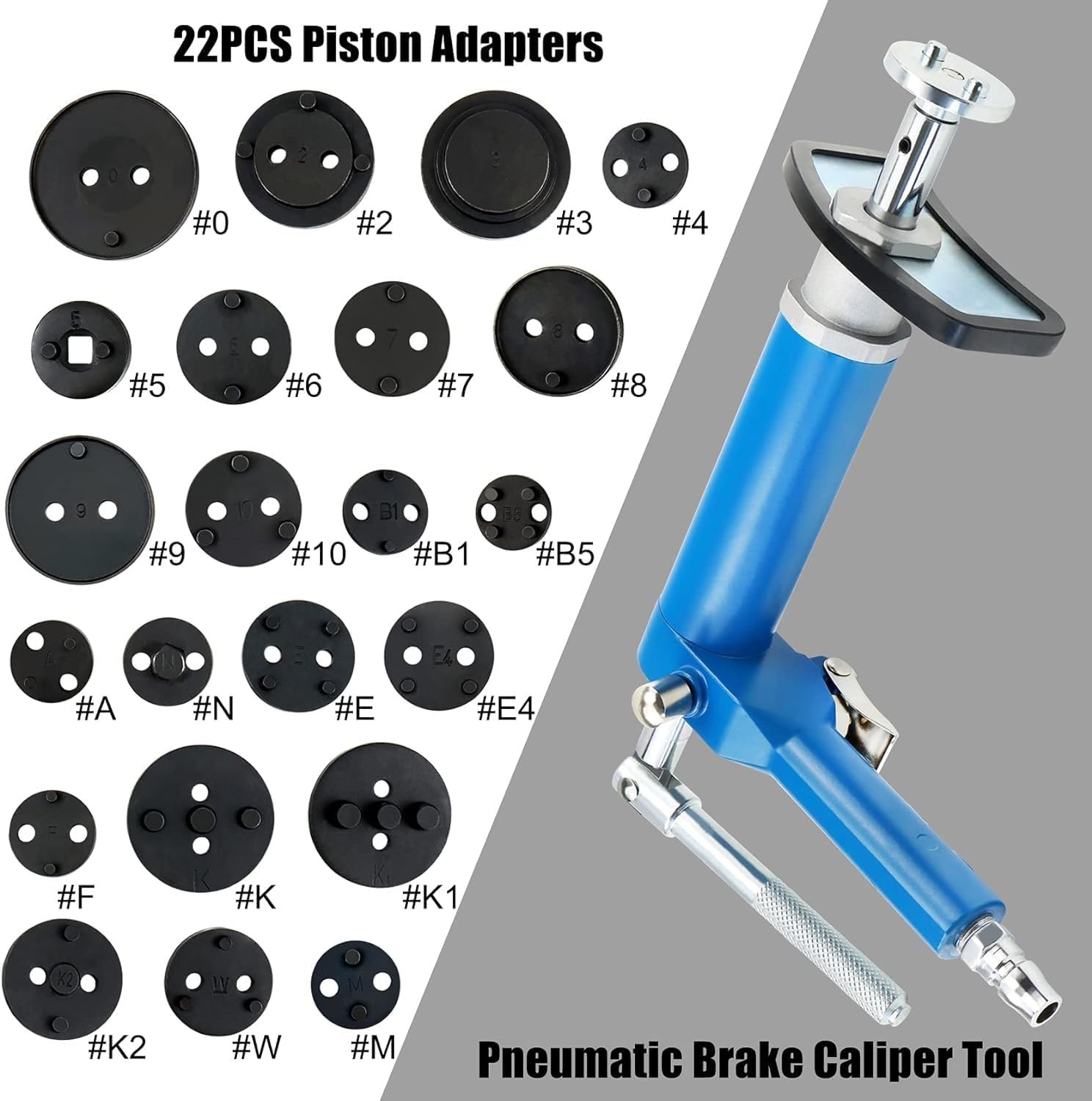 24PCS Brake Caliper Piston Wind Back Tool Kit w/22 Adapters Universal