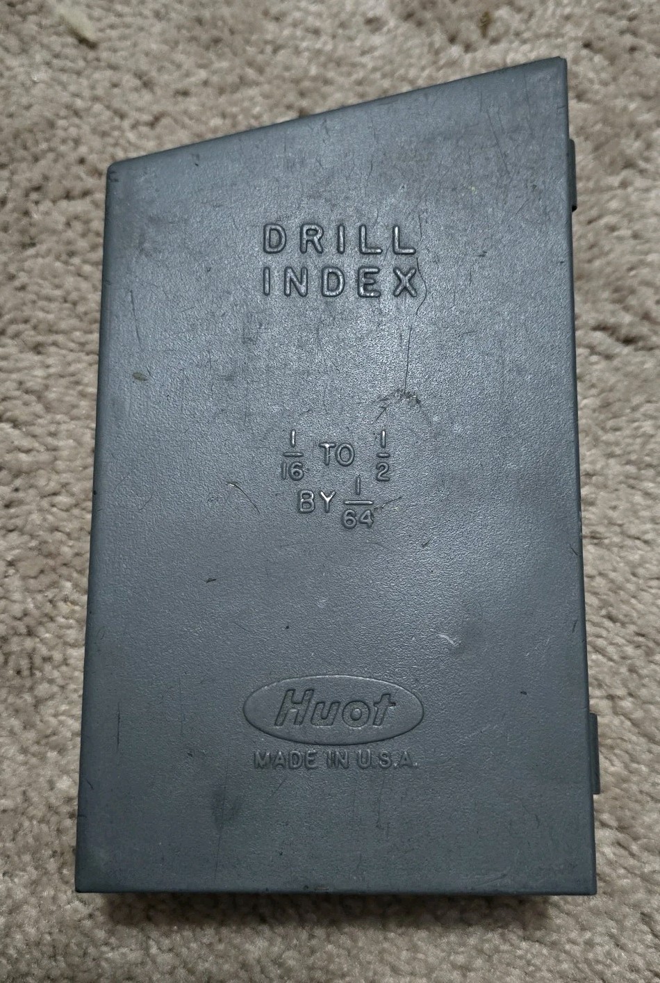 Huot 12600 Steel #6-32 to 1/2-13 UNC Tap Storage 4″ W x 7″ D x 1-1/4″ H