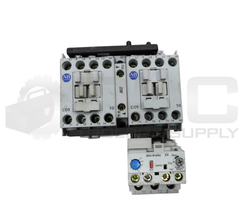 ALLEN BRADLEY 104-C09D22 /A CONTACTOR W/ (2) 100-C09*10 /A W/ 193-EA1DB /B