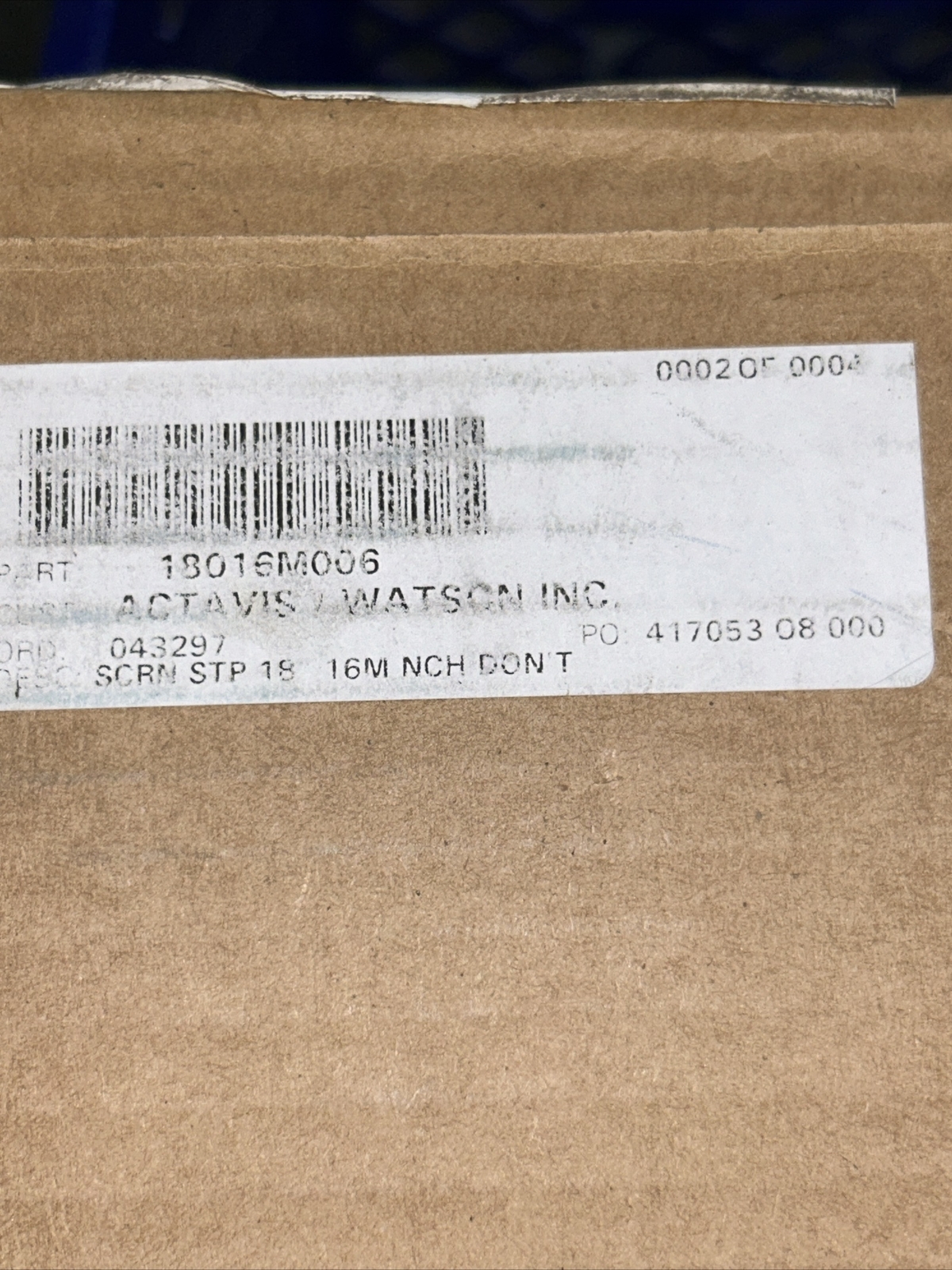 Sweco 18016M006 SCRN STP 18″ 16M NIB Fast Shipping + Warranty