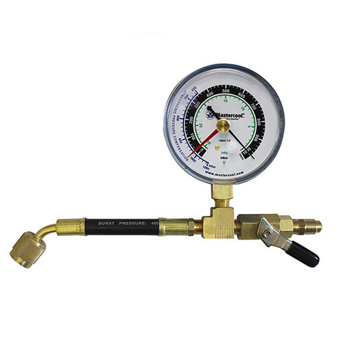 Mastercool 98067-R Analog Vacuum Gauge w/ Control Valve, Female x Male