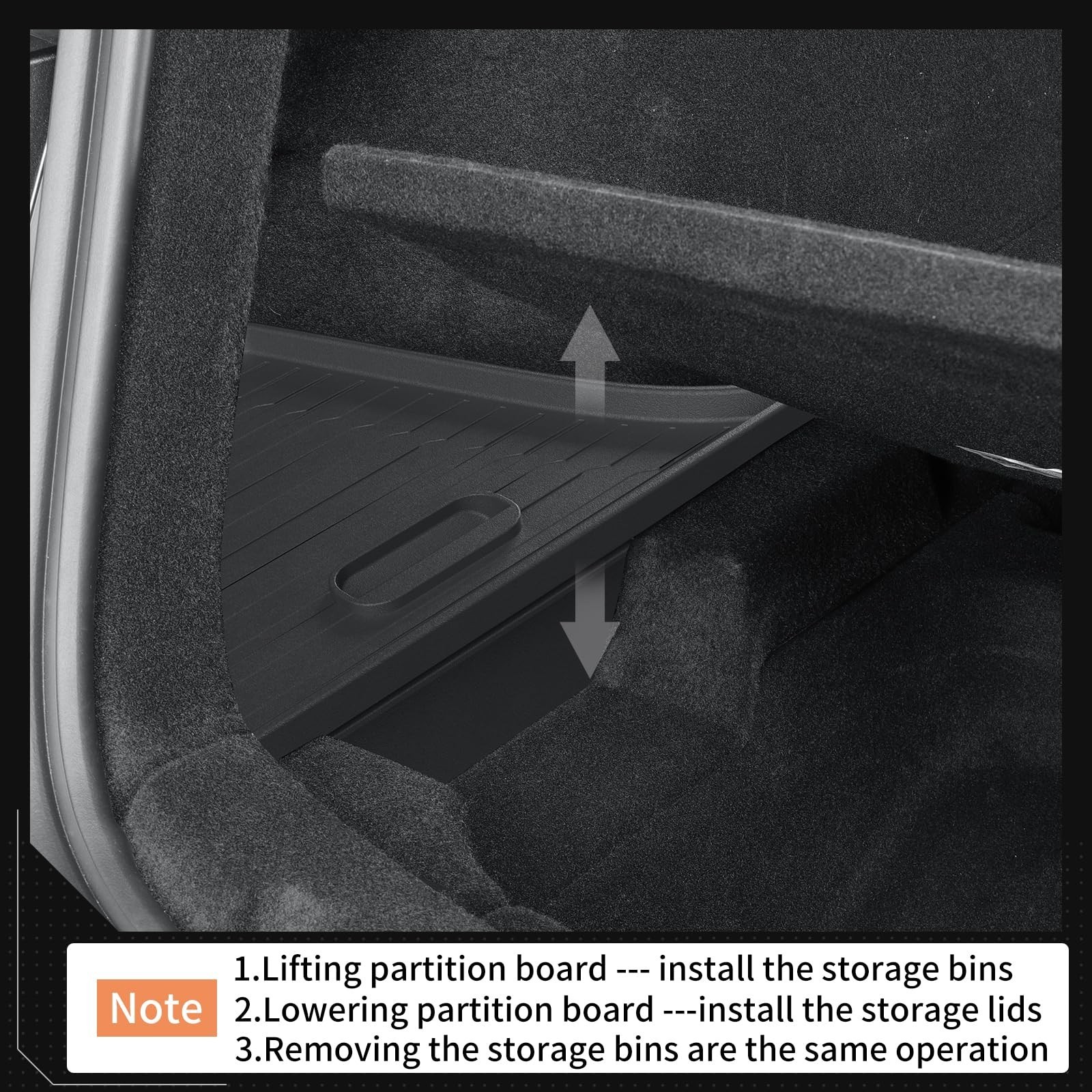 LUCKEASY Rear Trunk Storage Bins Fit for Tesla Model Y Juniper 2025 2026 Stan…