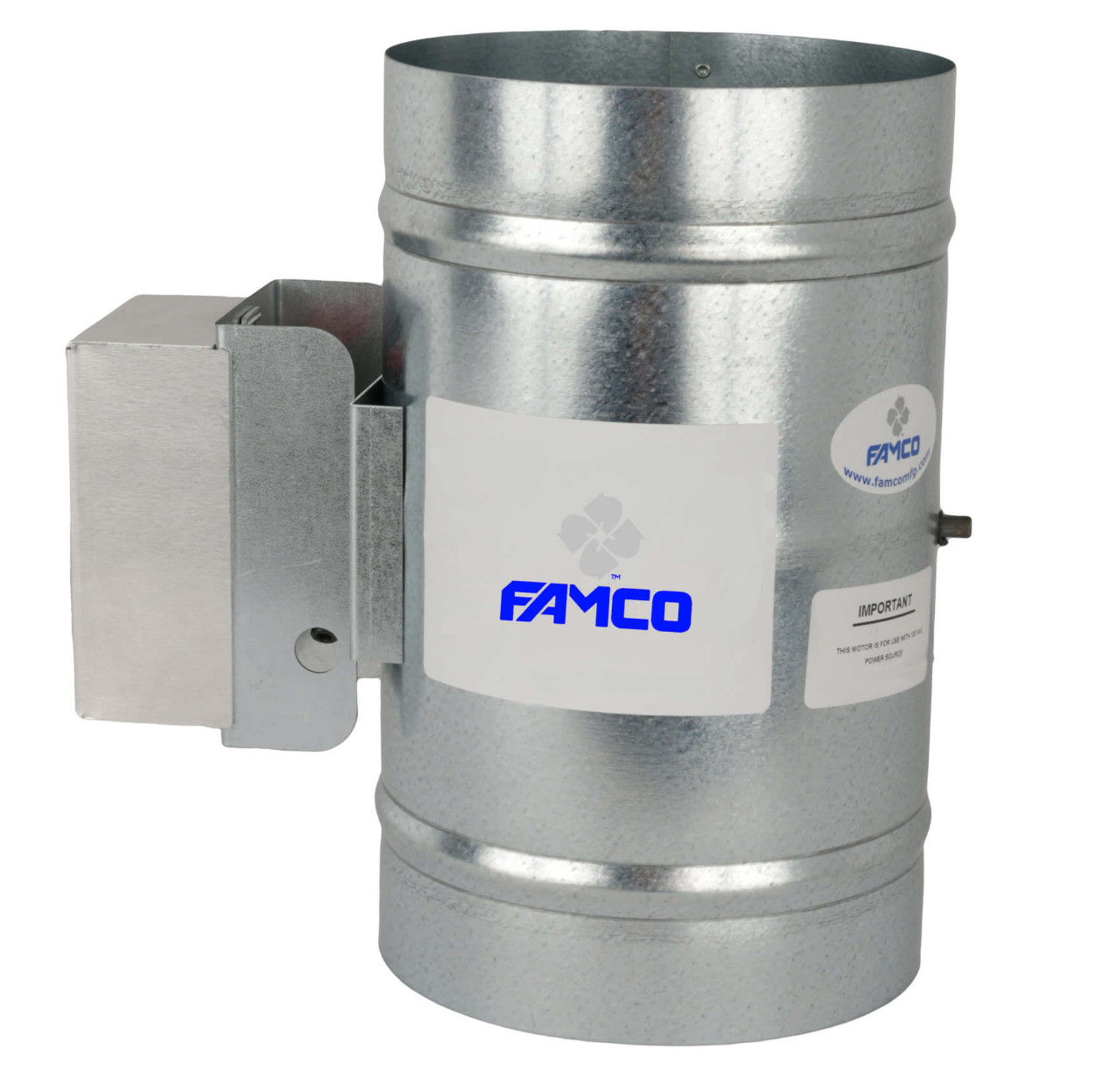 Famco 5″ Motorized HVAC Damper 120V Normally Closed Power Open With End Switch