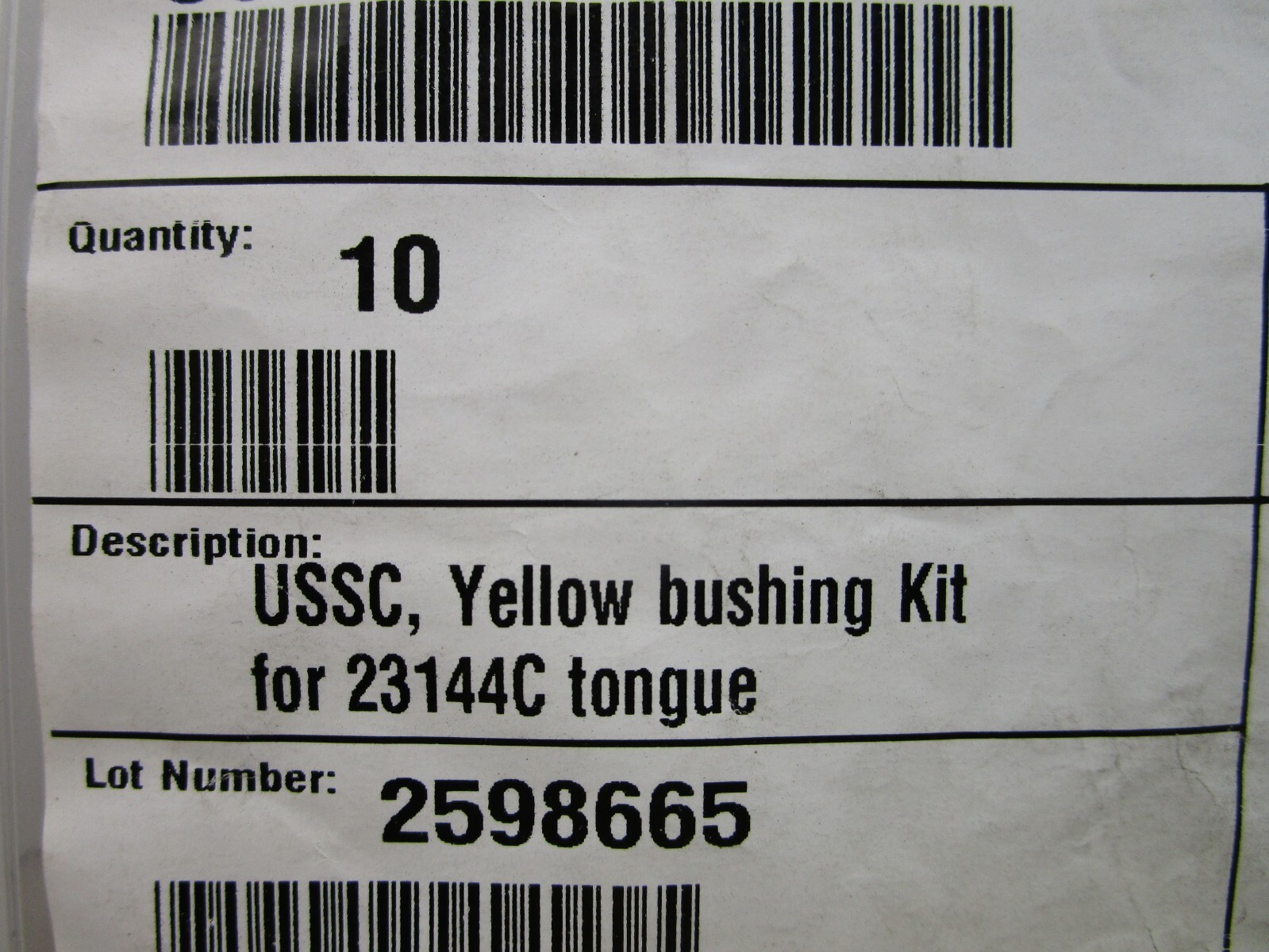USSC 9904-000025-088 Yellow Bushing Kit for 23144C Seat Tongue U0240-25-088