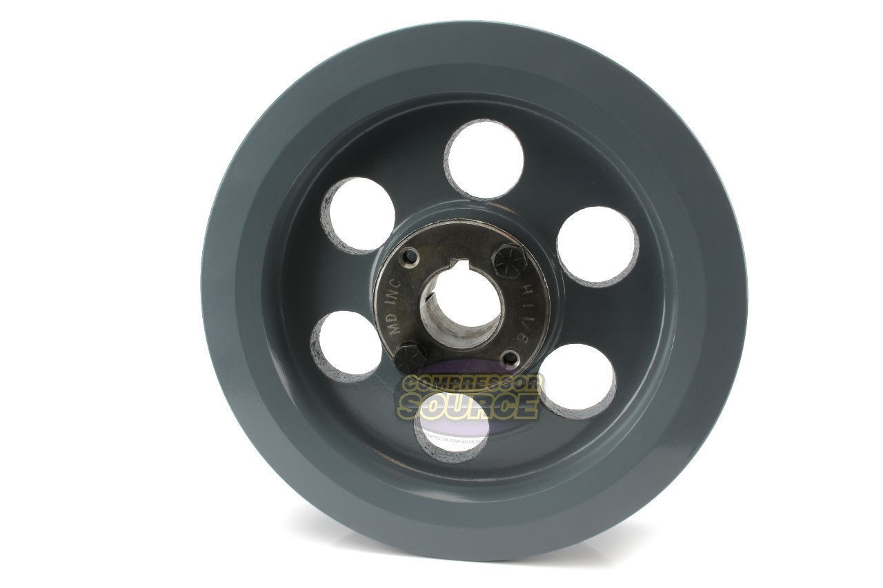 Cast Iron 7.75″ Dual Groove Pulley Belt B Section 5L with 1-1/8″ Sheave Bushing
