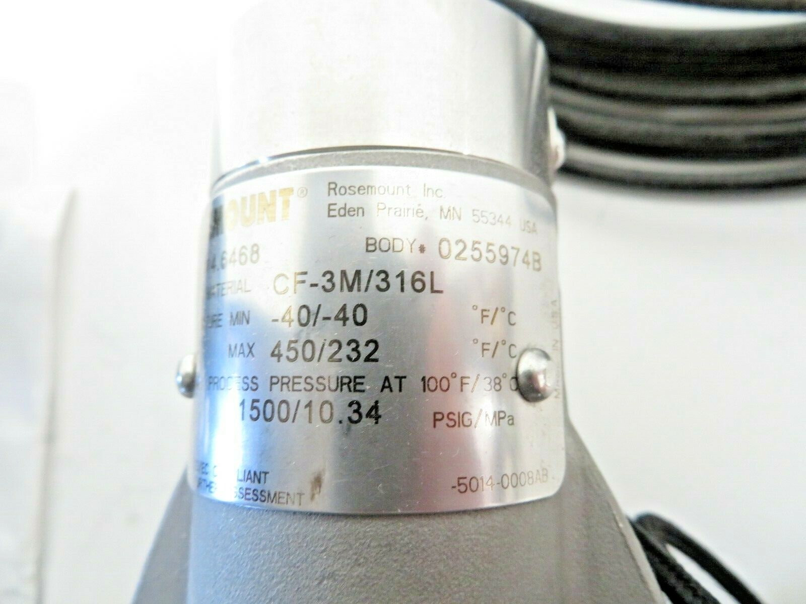 4″ Rosemount 8800DW040SA1N1D1E1M5R30Q4Q8 CL150 Wafer Vortex Flowmeter NEW 2013