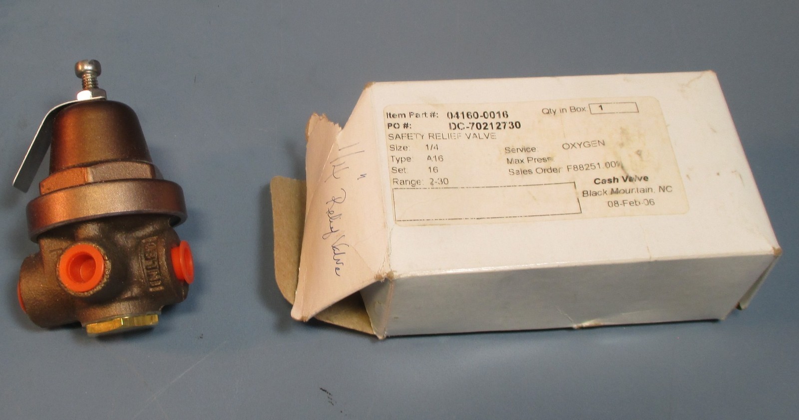 Cash Valve 04160-0016 A16 1/4″ Safety Relief Valve 250PSI Max, 16 PSI Set NIB