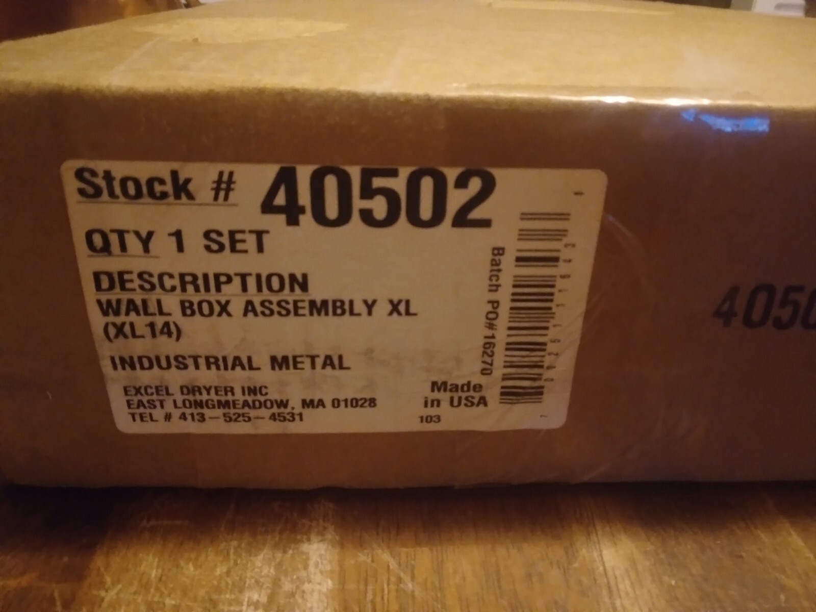 Excel 40502 XL14 Wall Box Assembly.