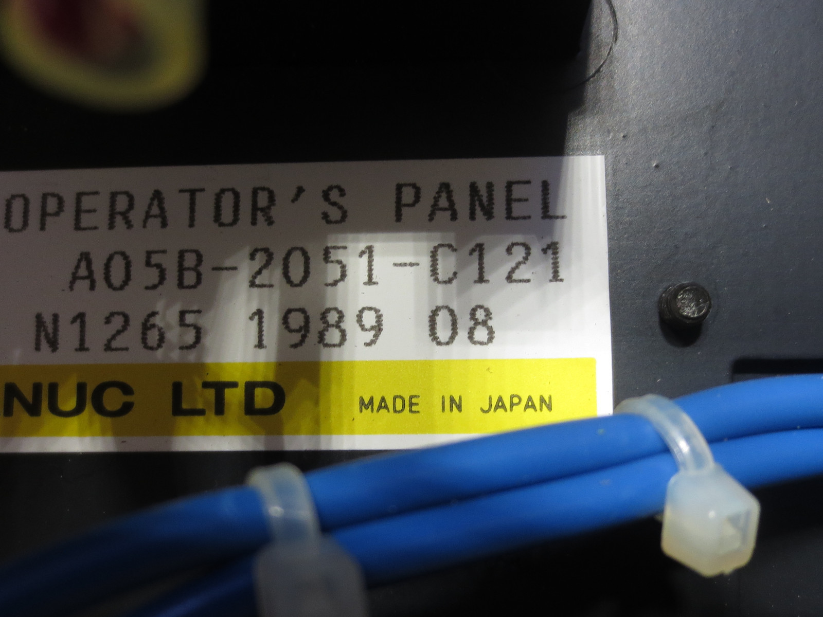 FANUC ROBOTICS OPERATOR’S PANEL A05B-2051-C121 A20B-1003-0041/01A EACH 1