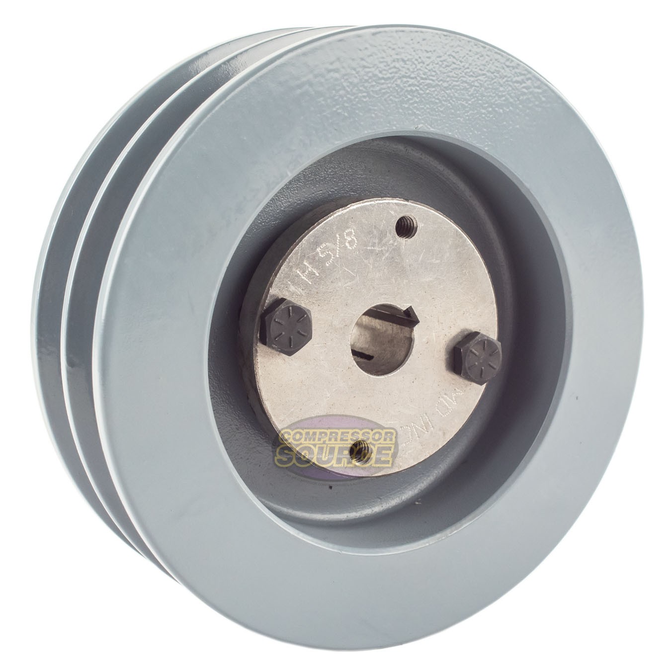 Cast Iron 5.5″ Dual Groove Pulley Belt B Section 5L with 5/8″ Sheave Bushing
