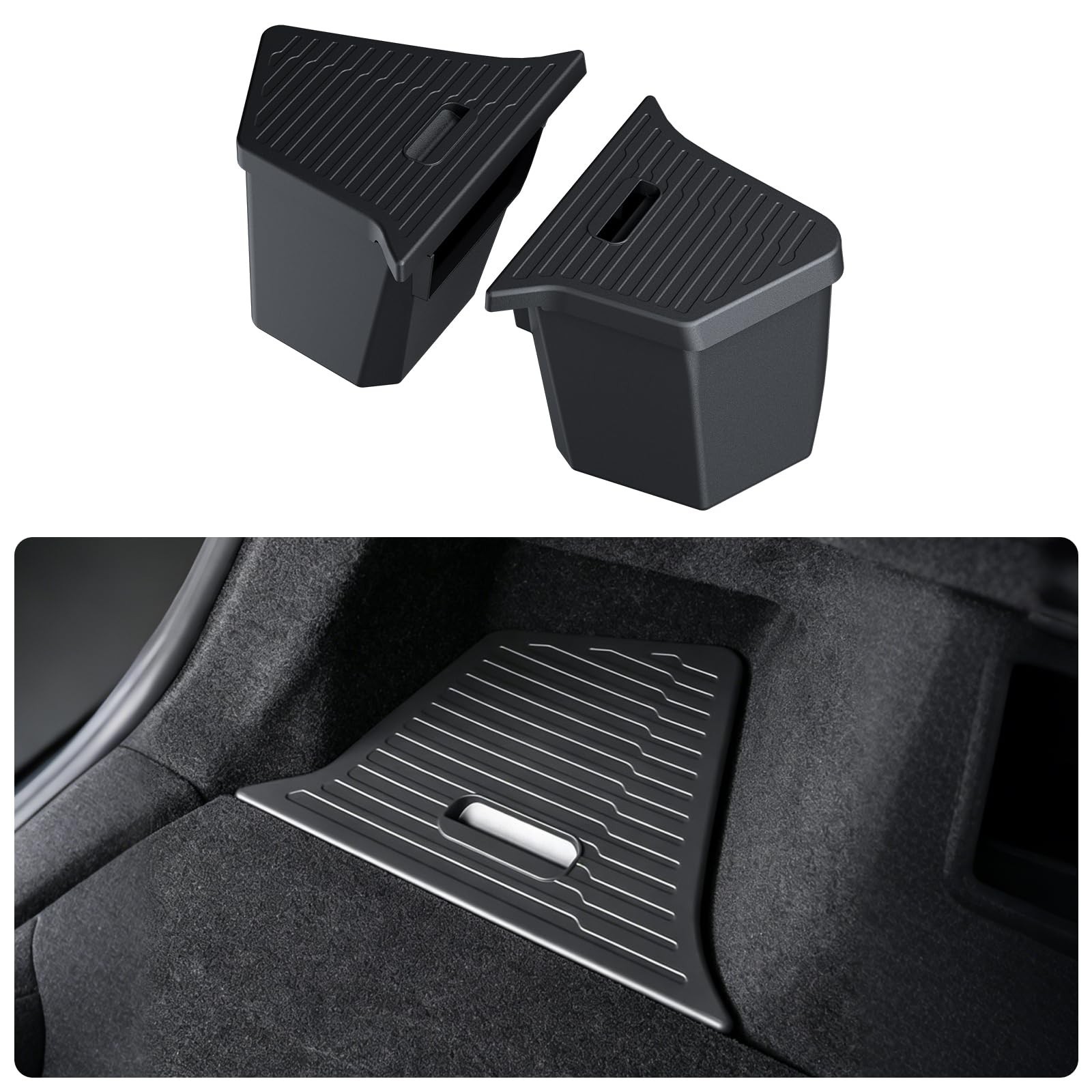 Trunk Storage Bins for 2025 2026 Tesla Model Y Juniper | 2PCS TPE Rear Cargo …