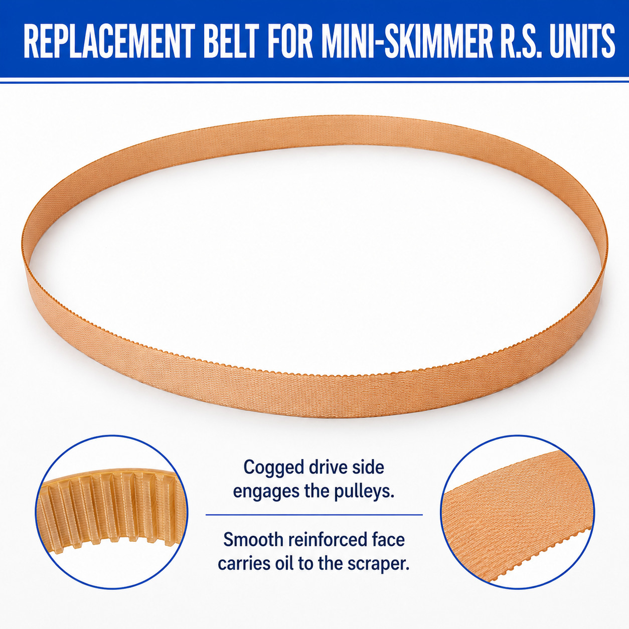 Mini-Skimmer R.S. 12″ Reach Replacement Belt Cogged Poly Oil Skimmer Belt