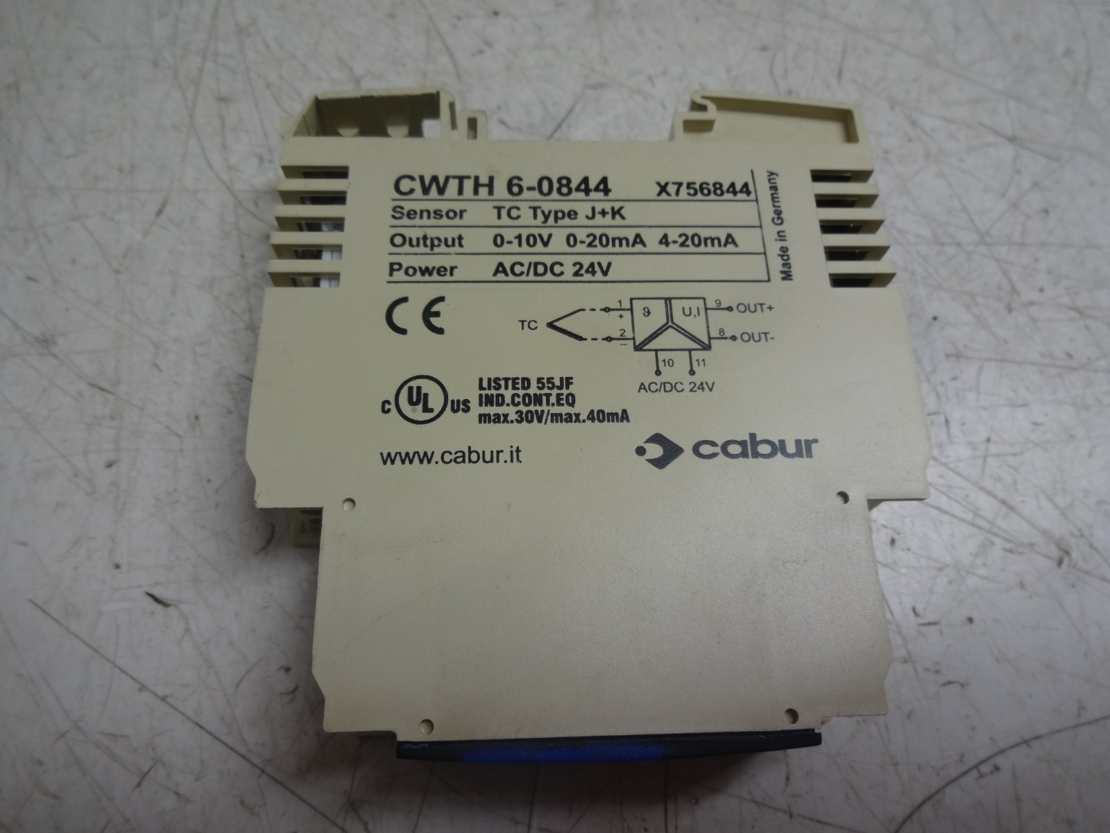 Cabur CWTH 6-0844 / X756844 Temperature Signal Converter