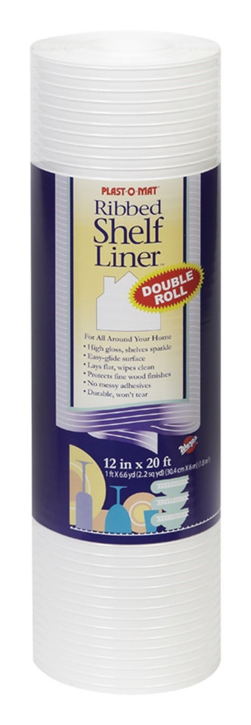 Warp’s PM120-W Plast-O-Mat White Ribbed Shelf Liner 12 W in. x 20 L ft.
