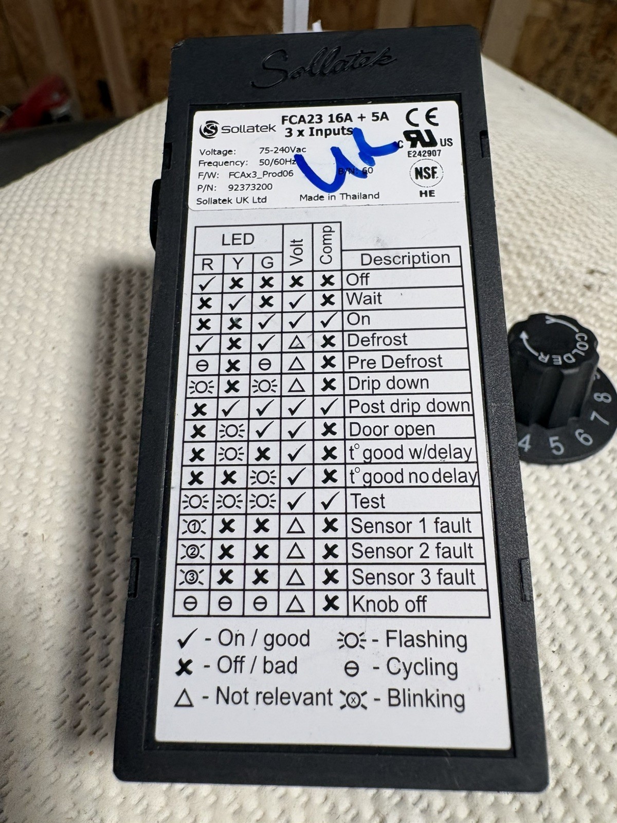 SOLLATEK TEMP CONTROL- UR for Master-Bilt 19-14783-UR