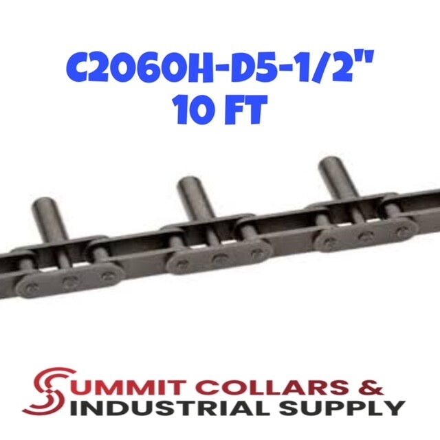 C2060H-D5 PIN ATTACHMENT CONVEYOR ROLLER CHAIN 10FT NEW FROM FACTORY