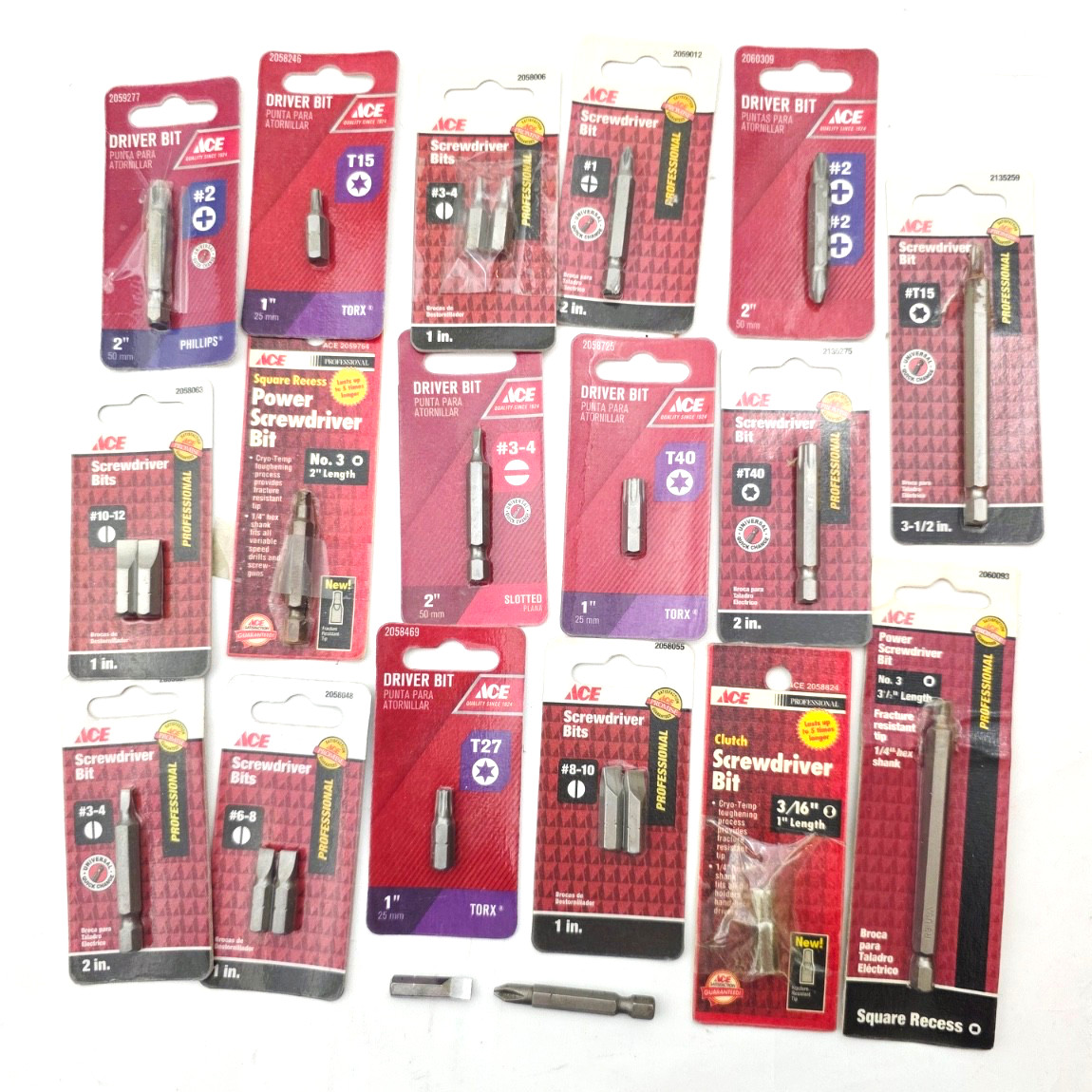 Lot of Ace Hardware Driver Bits Assorted Types & Sizes
