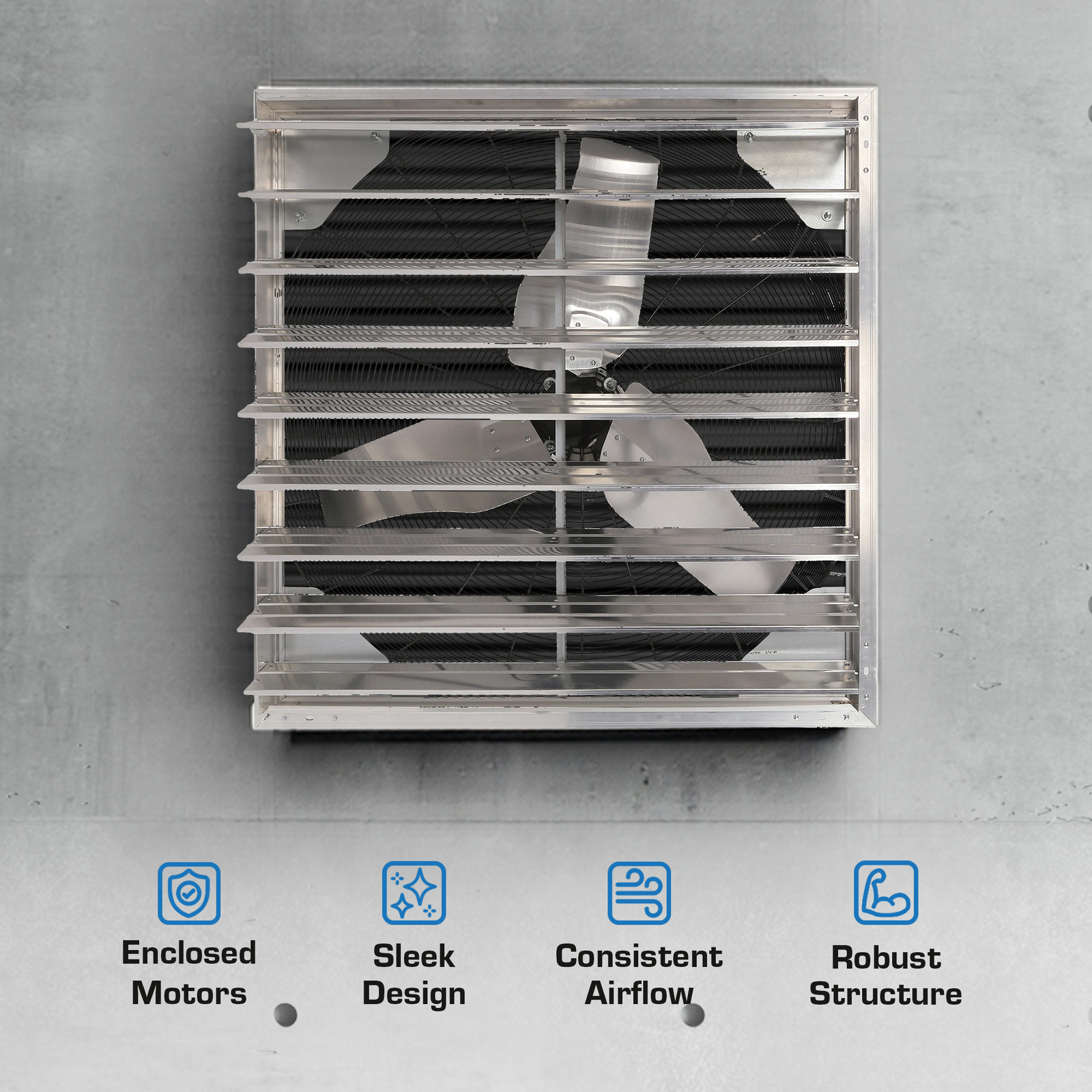 Hurricane Pro Shutter Exhaust Fans w/5 Plastic Blades & Button Controller (Used)