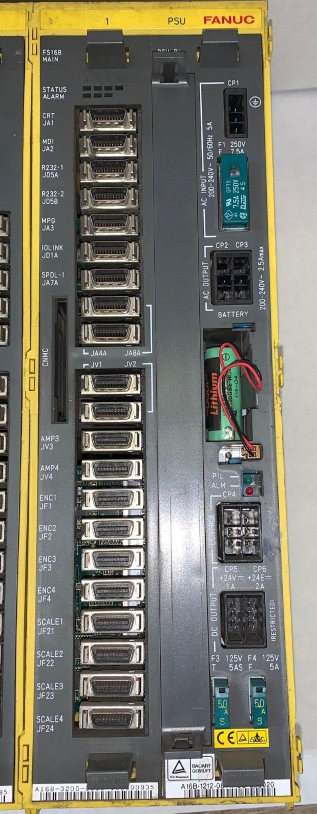 FANUC MULTI-PORT POWER SUPPLY 6 SLOT RACK A02B-0200-B503 200-240 VOLT 2-7 AMP