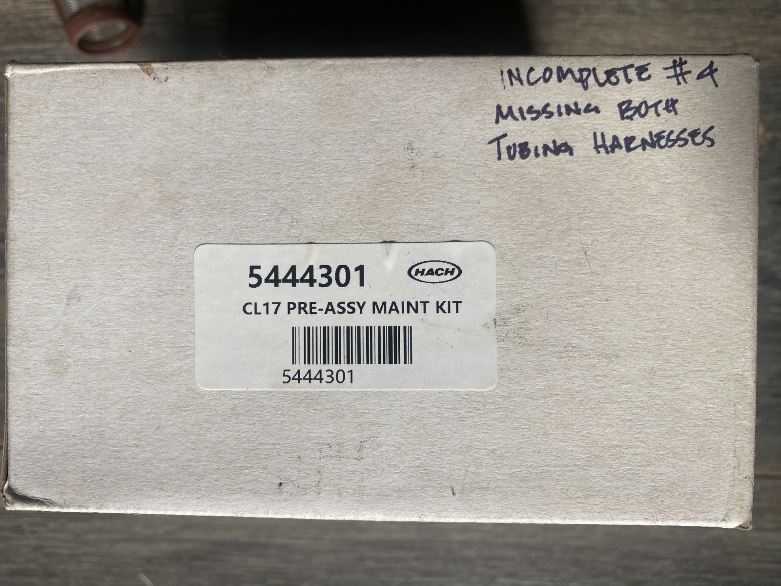 Hach CL17 Pre-Assy Maint Kit 5444301 *INCOMPLETE- MISSING Tubing Harnesses+Lids*