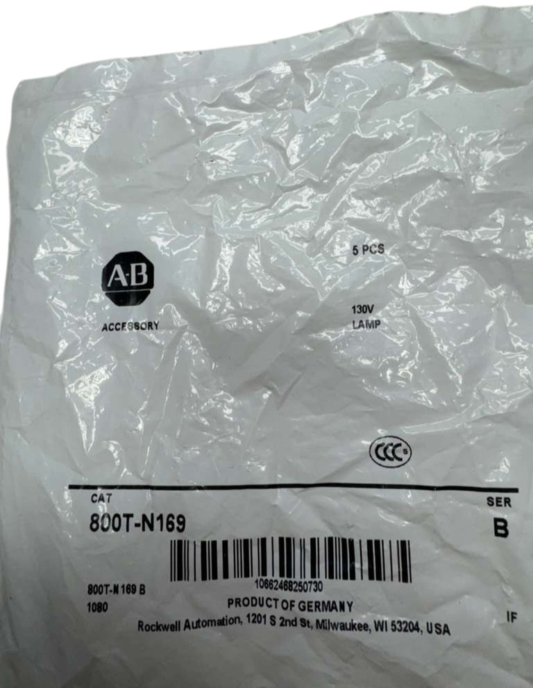 (Pack of 5) Allen-Bradley 800T-N169 Lamp Light Bulb, 130V, 949WL *Free Shipping*