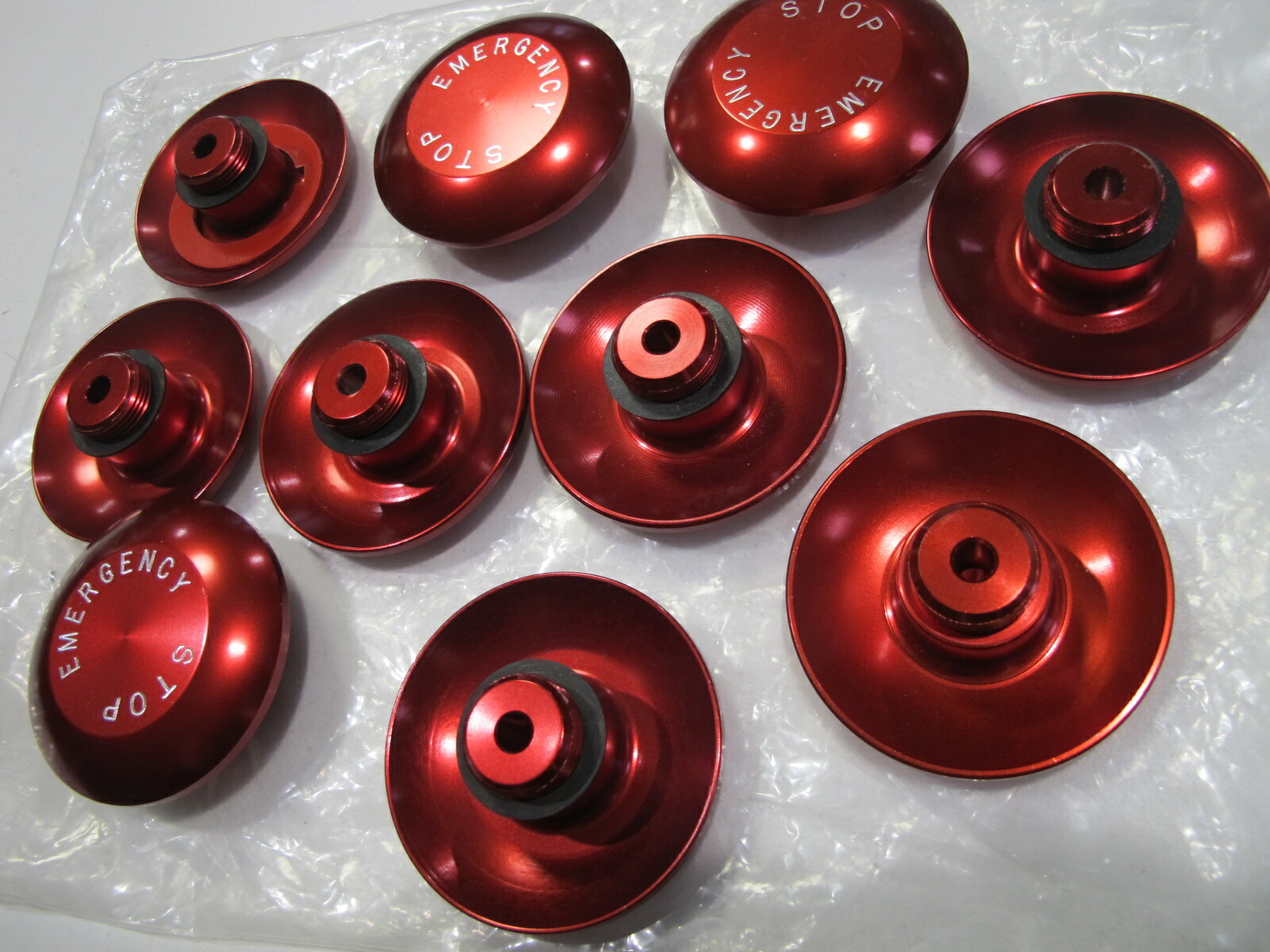 (10) Red Metal Mushroom Head Emergency Stop Push Button Knob switch 10-PCS