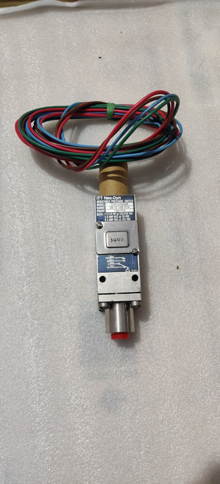 ITT NEO-DYN MODEL NO : 232P42C6EHNR ADJUSTABLE PRESSURE SWITCH