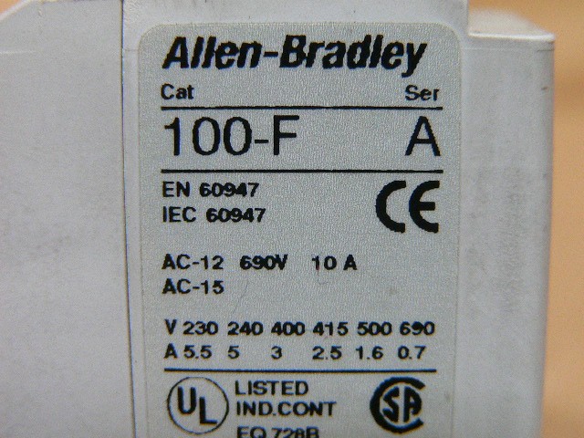 Allen Bradley Auxiliary Contact Block 100-F A11 100F Ser A 690V 10A 10 A Amp