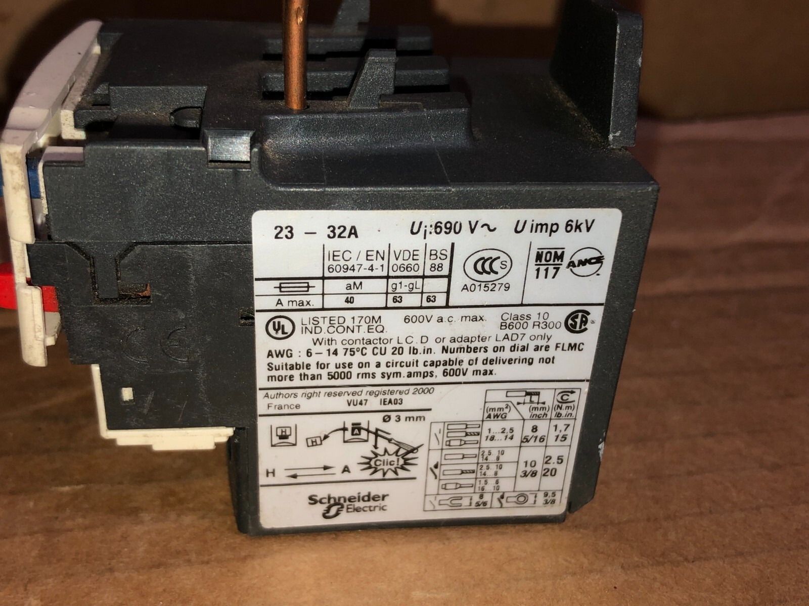 TELEMECANIQUE 23-32A 690V OVERLOAD RELAY LRD326 LOT OF 3x