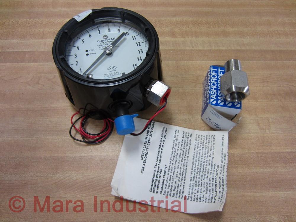 Ashcroft 45 2279SSH 04L 025 XFM 15 Duratran Pressure Transmitter Gauge