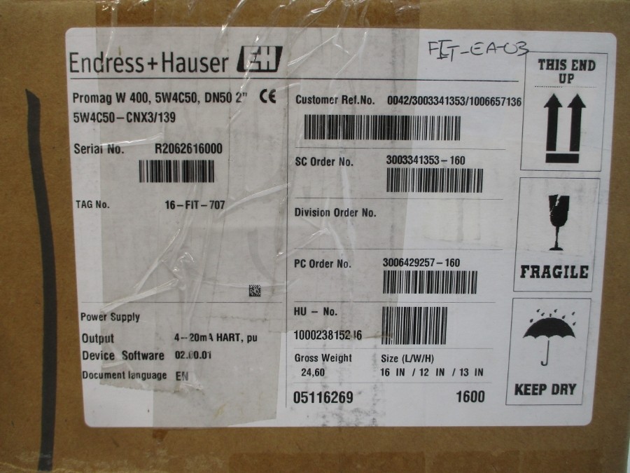 ENDRESS+HAUSER 5W4C50-CNX3/139 100-240VAC REV. 8 2″ NSMP