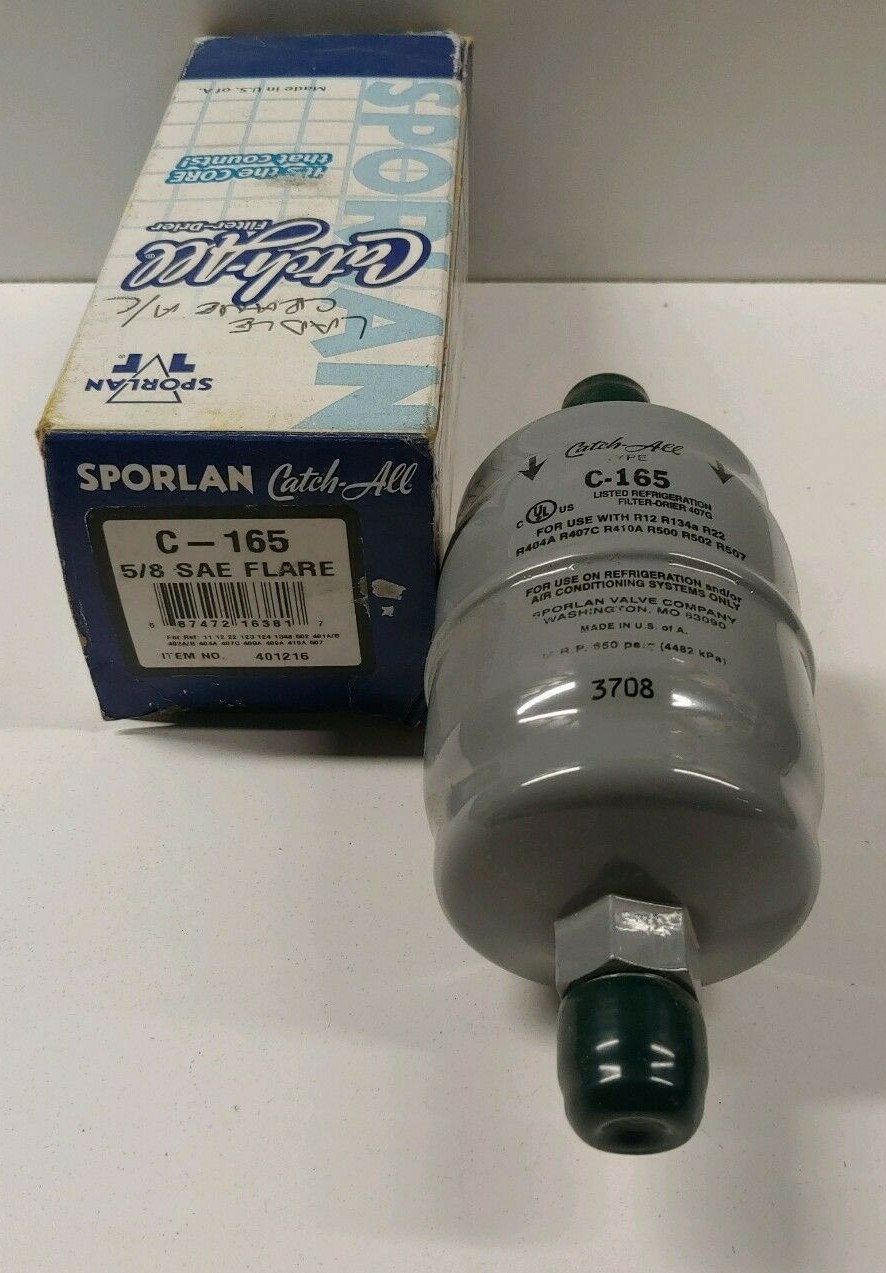 NEW OLD STOCK! SPORLAN 5/8″ FLARE CATCH-ALL FILTER DRIER C-165 401216