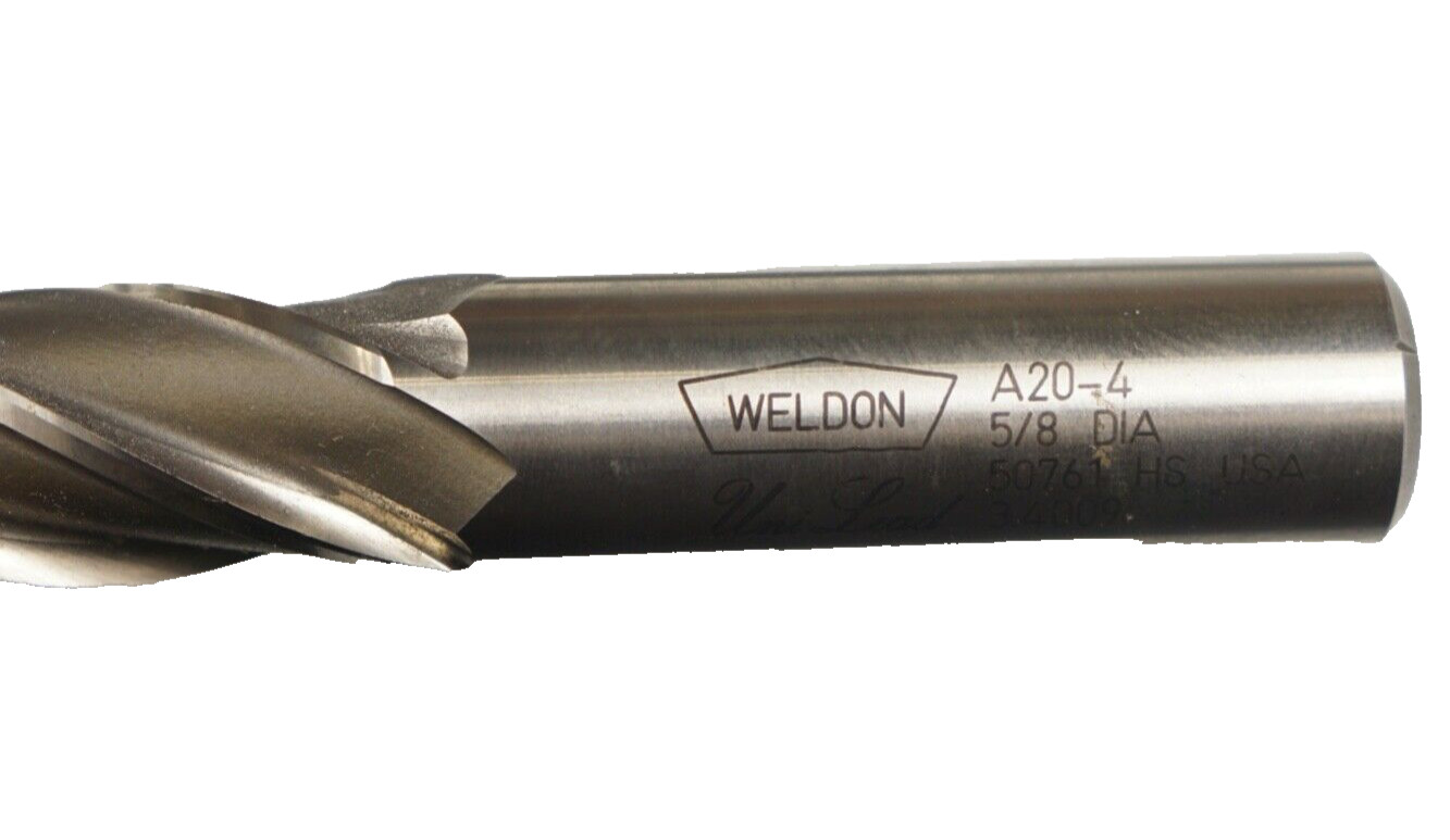WELDON ENDMILL 5/8″ DIA UNILEAD 50761 A20-4 3.4009 HS ENDMILL TOOL
