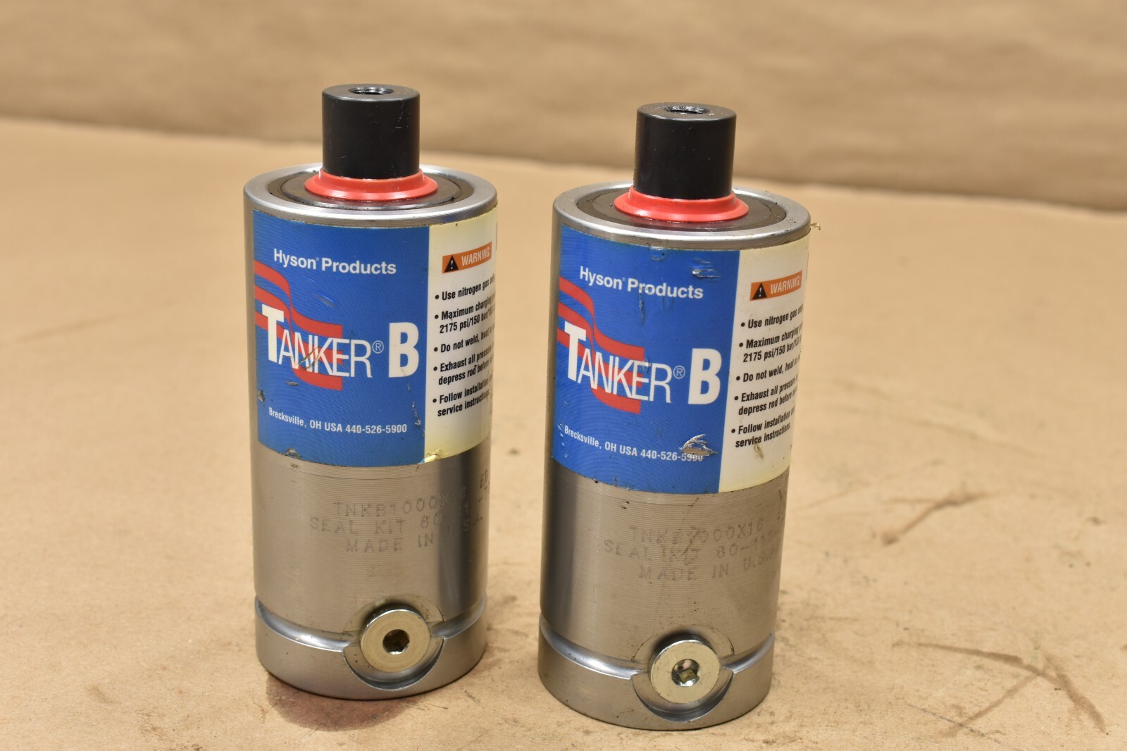 Lot of 2 Hyson Tanker B TNKB1000X16 Nitrogen Gas Spring Max Pressure 2175 PSI