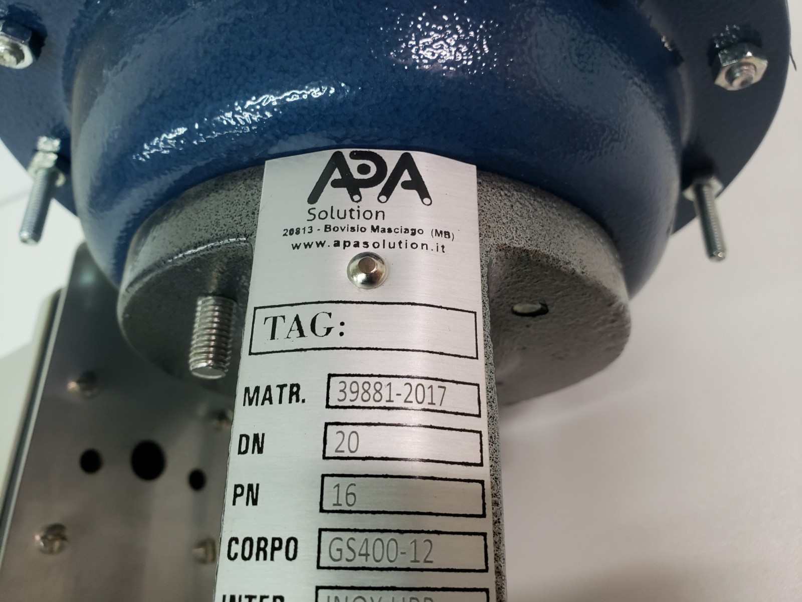 UNUSED – OMC Italy APA 39881-2017 Control Valve GS400-12 DN20PN16