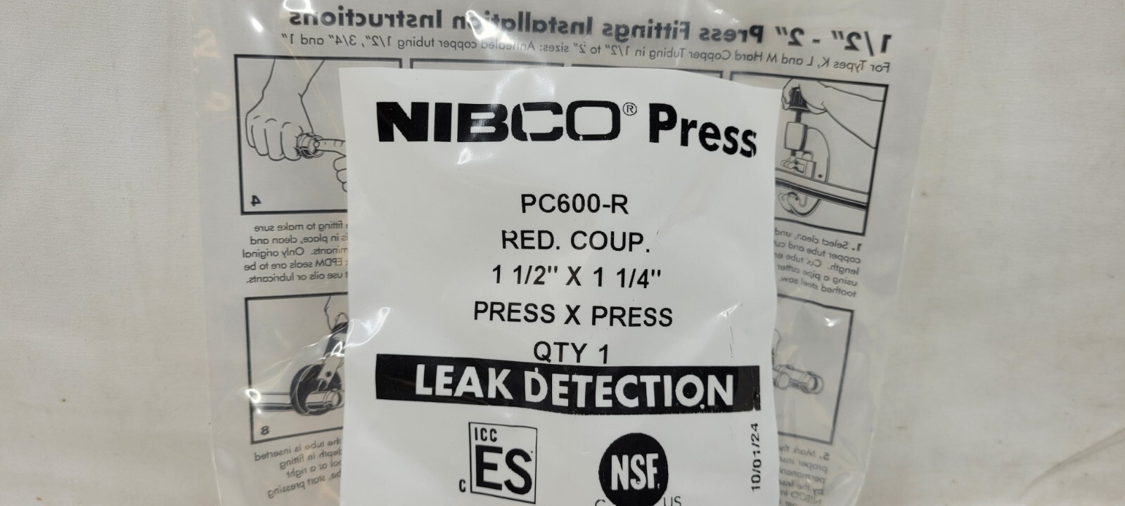 NIBCO 9002055PC PC600-R Press Reducing Coupling 1-1/2 x 1-1/4 inch NEW SEALED