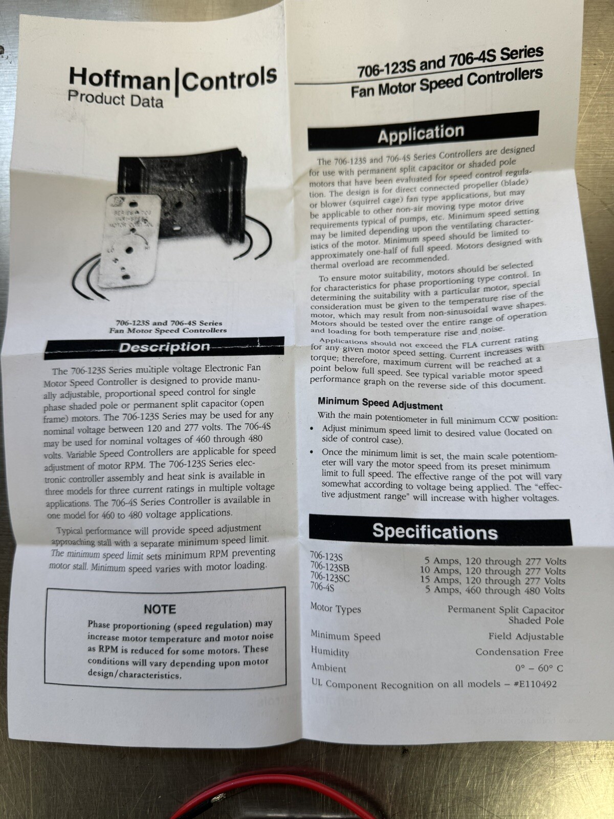 Titus Hvac 150095-01 Variable Speed Fan Switch 277v 5amp