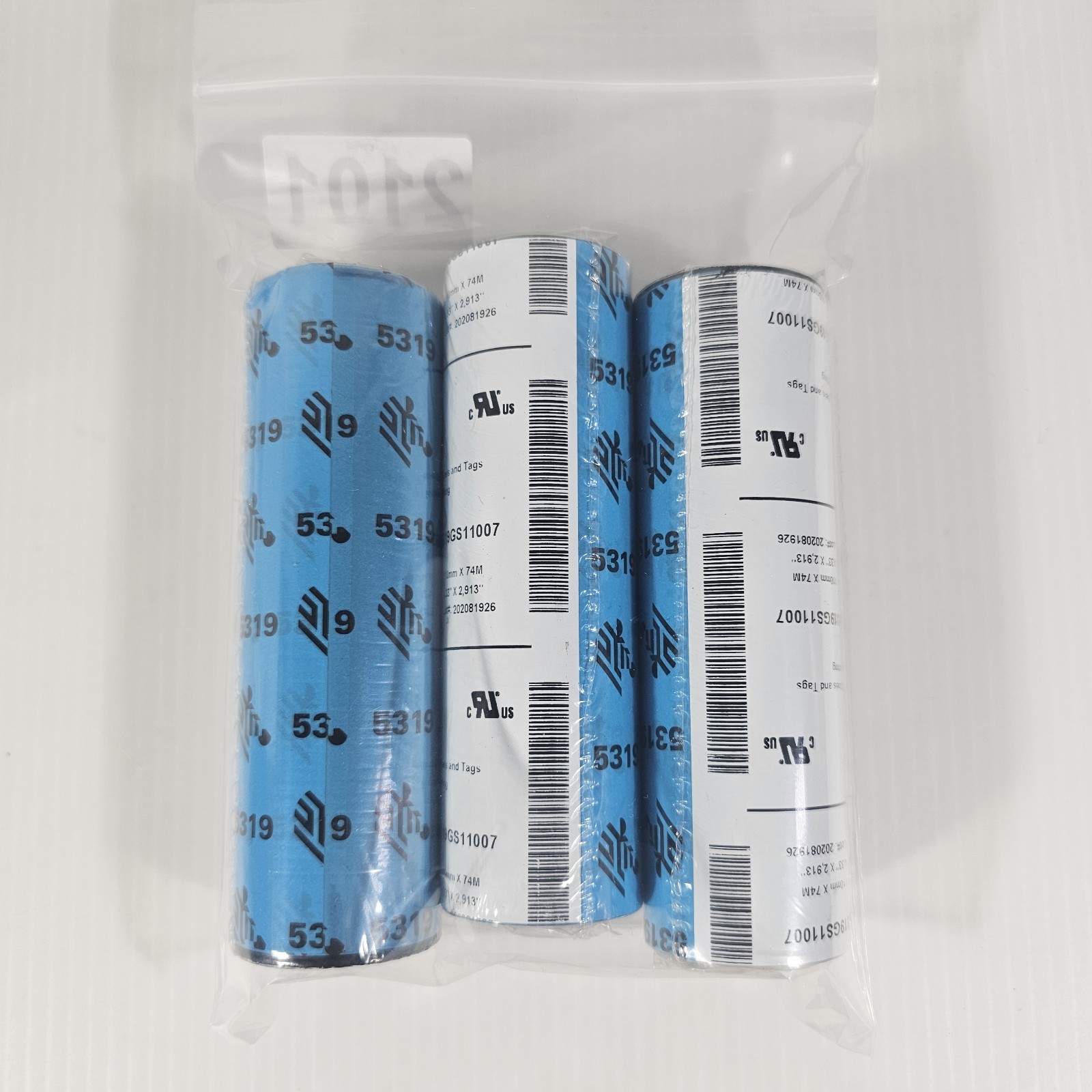 3 Rolls, Genuine Zebra 4.3″ X 2913′ Performance Wax Ribbon Black 05319GS11007